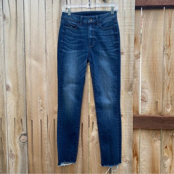 PAIGE Jeans, Verdugo Ankle, Dark Wash, Light Distress, Raw Hem. Women’s Size 27 - Picture 2 of 10